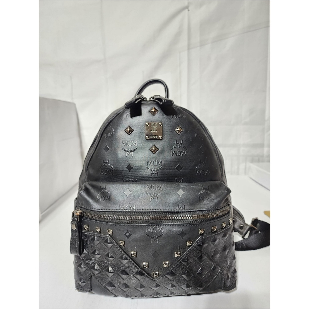 MCM PVC MONOGRAM STUDDED BUCKET